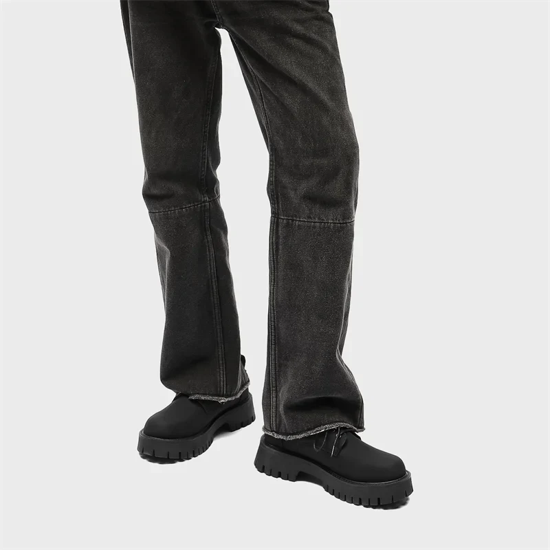 Matte Black Chunky Derby Shoes Newgew