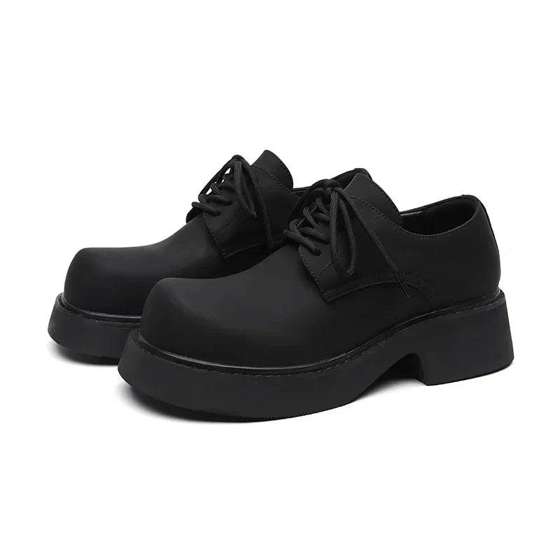 Matte Black Chunky Derby Shoes Newgew