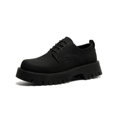 Matte Black Chunky Derby Shoes Newgew