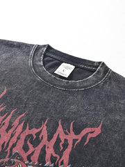 Midnight Anime Graphic Acid Wash T-Shirt Newgew