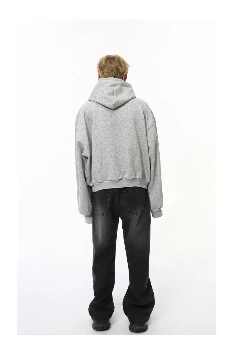 Mock Double Layer Boxy Zip-up Hoodie Newgew