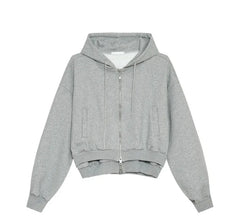 Mock Double Layer Boxy Zip-up Hoodie Newgew