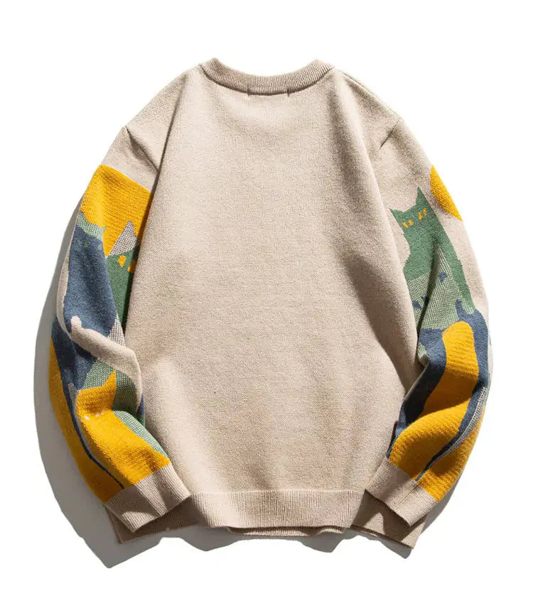 Moonlit Cat Crew Sweater Newgew