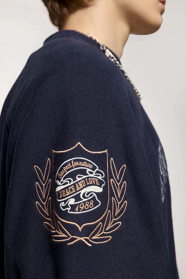 'No Problem' Varsity Applique Sweatshirt Newgew