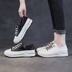 Women Fashion Leather Thick Soled Casual Shoes Newgew Shoes