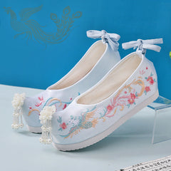 For Han Chinese Clothing Pearl Jacquard Antique Canvas Shoes Newgew