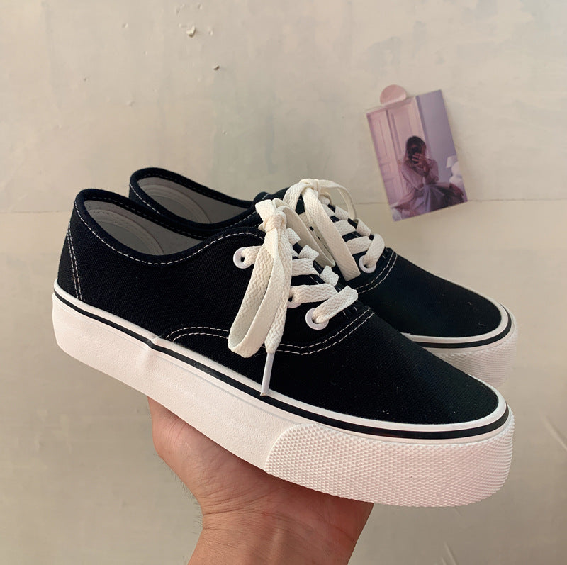 Female Korean Style Flat Low Top Canvas Shoes Newgew