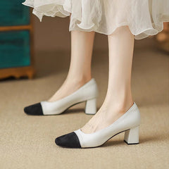 Women Fashion Minimalist Mid Heel Dress Pumps Newgew Shoes