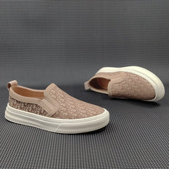 Men Breathable Jacquard Canvas Flat Casual Loafers Newgew Shoes