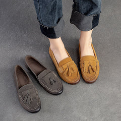 Women Retro Casual Soft Lightweight Leather Loafers Newgew Shoes