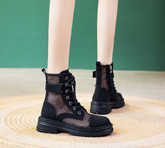 Summer Mesh Breathable Zipper Women's Boots Newgew