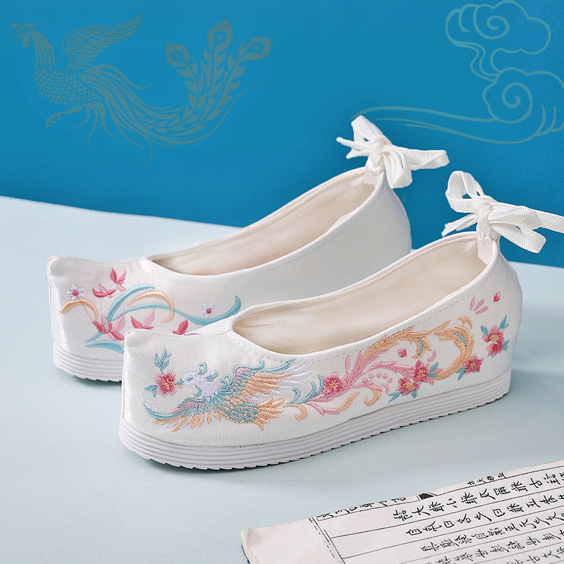 For Han Chinese Clothing Pearl Jacquard Antique Canvas Shoes Newgew