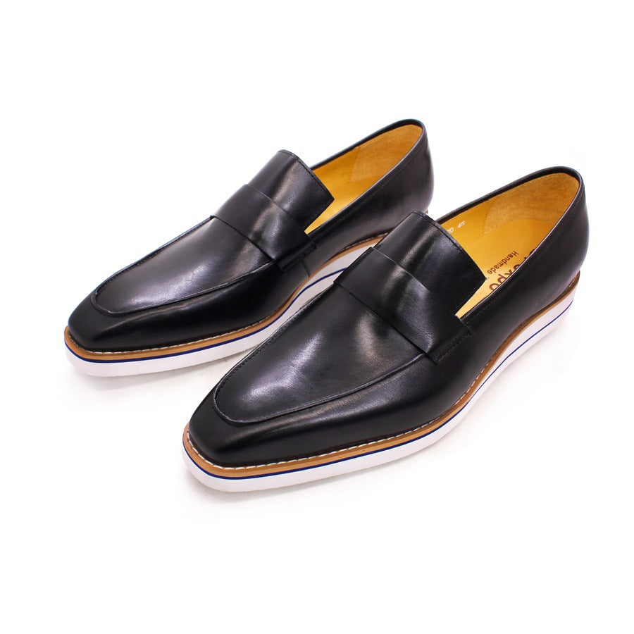 Men Casual Leather Flat Retro Loafers Newgew Shoes