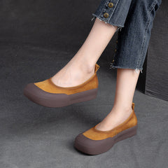 Women Retro Leather Soft Flats Shoes Newgew Shoes