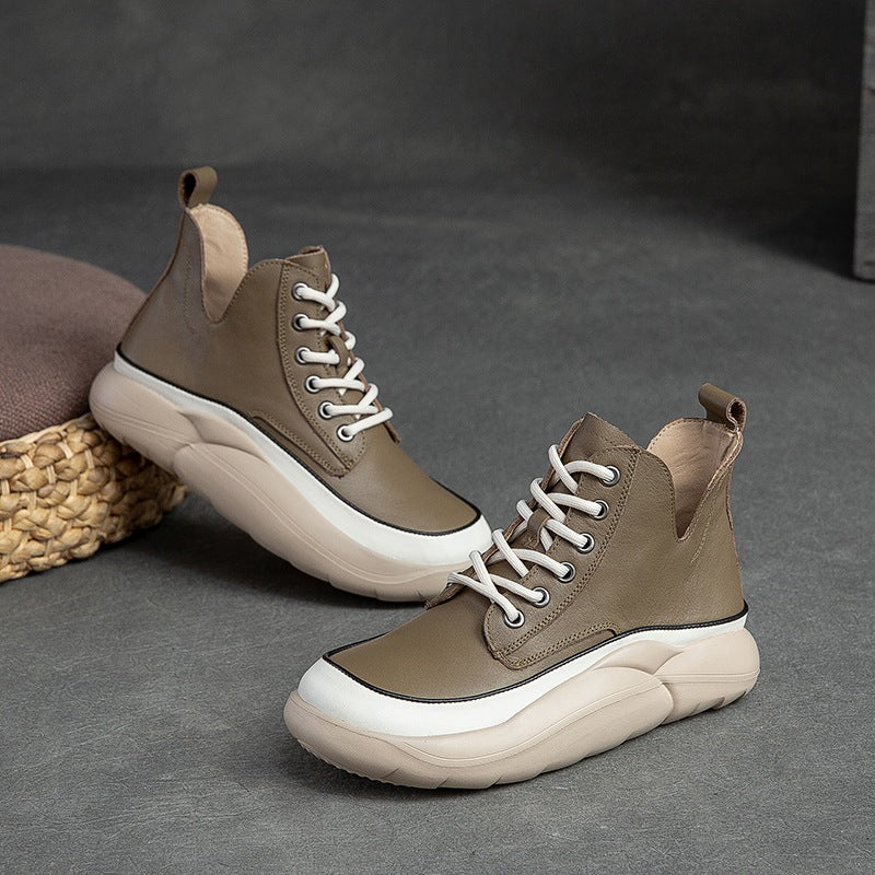 Women Fashion Casual Leather Ankle Boots Newgew Shoes