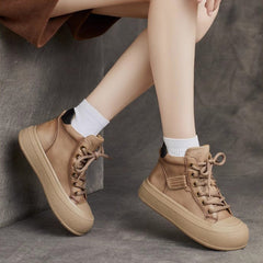 Women Fashion Leather Handmade Flat Boot Newgew Shoes