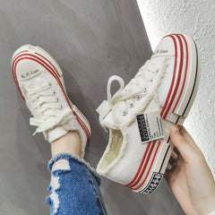 Women's & Men's Beggar Vulcanized Thick Sole Height Increasing Low Canvas Shoes Newgew