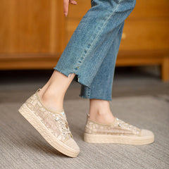 Women Hollow Mesh Summer Flat Casual Shoes Newgew Shoes
