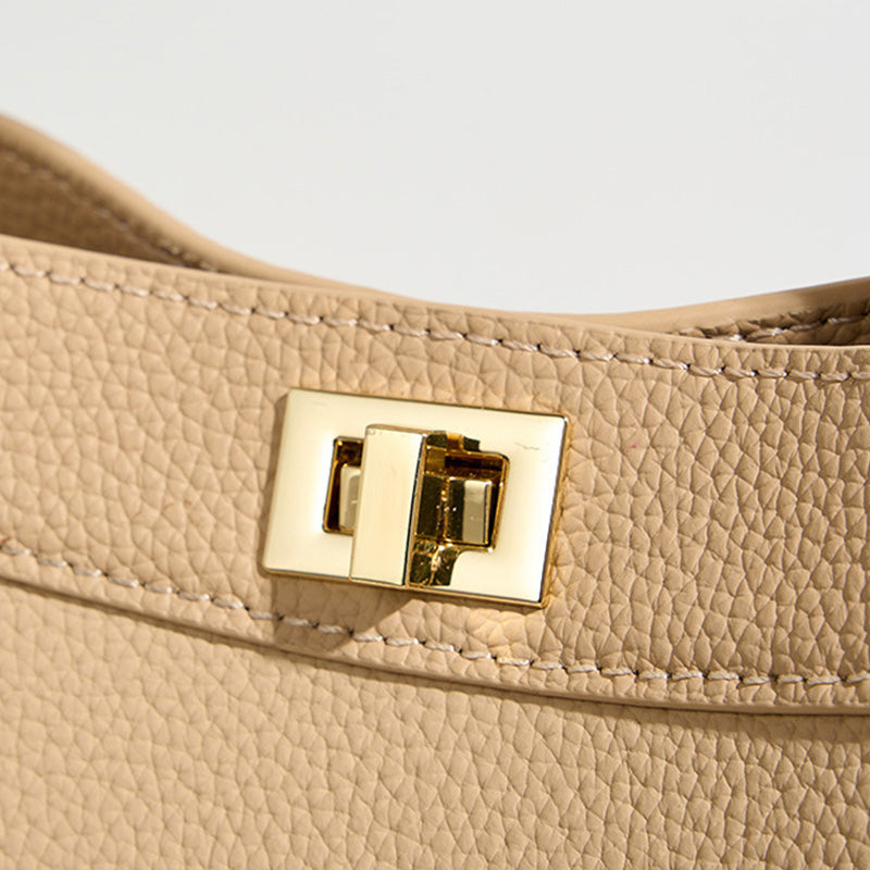 Women Minimalist Fashion Leather Bucket Bag Newgew Shoes