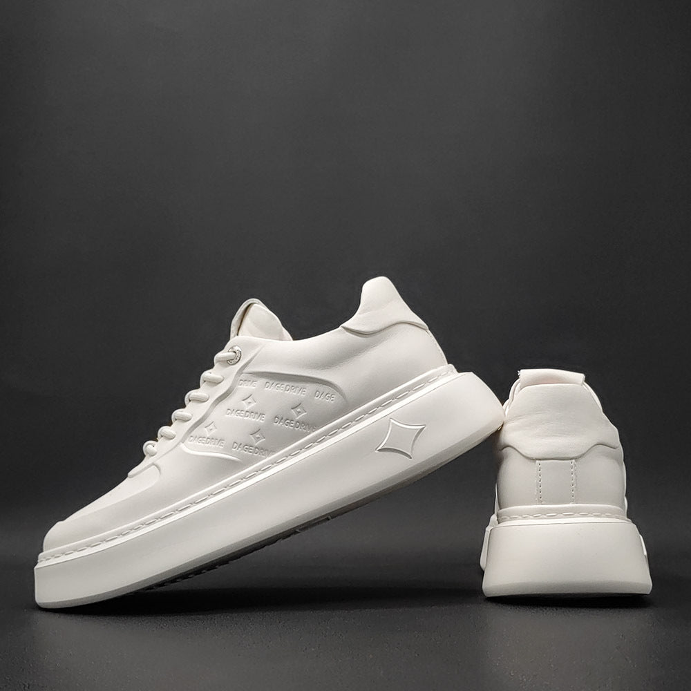 Men Minimalist Embossed Leather Casual Shoes Newgew Shoes