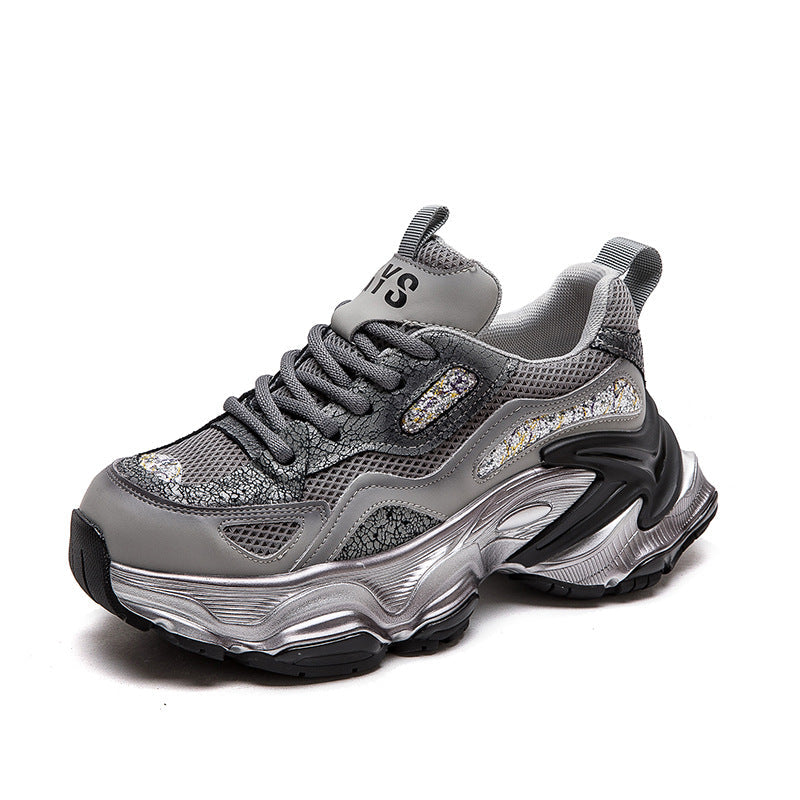 Women Retro Leather Casual Platform Dad Shoes Newgew Shoes