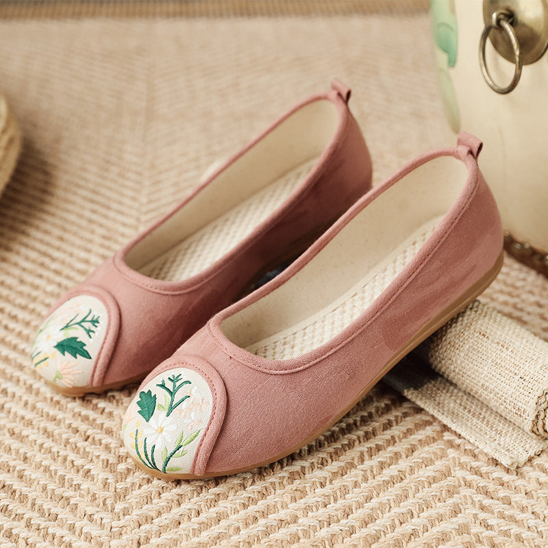 Women's Ethnic Style Old Cloth Shallow Canvas Shoes Newgew