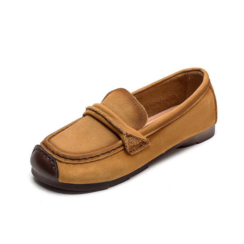 Women Retro Minimalist Casual Leather Loafers Newgew Shoes