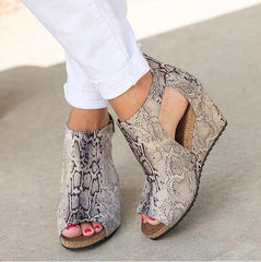 Leopard Open Toe Wedges NewGew