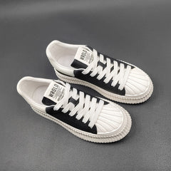 Men Fashion Leather Thick Soled Casual Sneakers Newgew Shoes