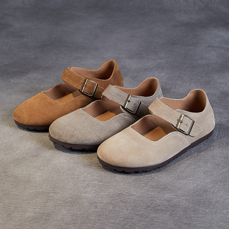 Women Retro Suede Flat Minimalism Casual Shoes Newgew Shoes