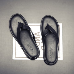 Men Summer Leather Flip-Flops Slide Sandals Newgew Shoes