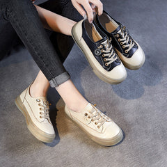 Women Fashion Minimalist Leather Flat Casual Shoes Newgew Shoes