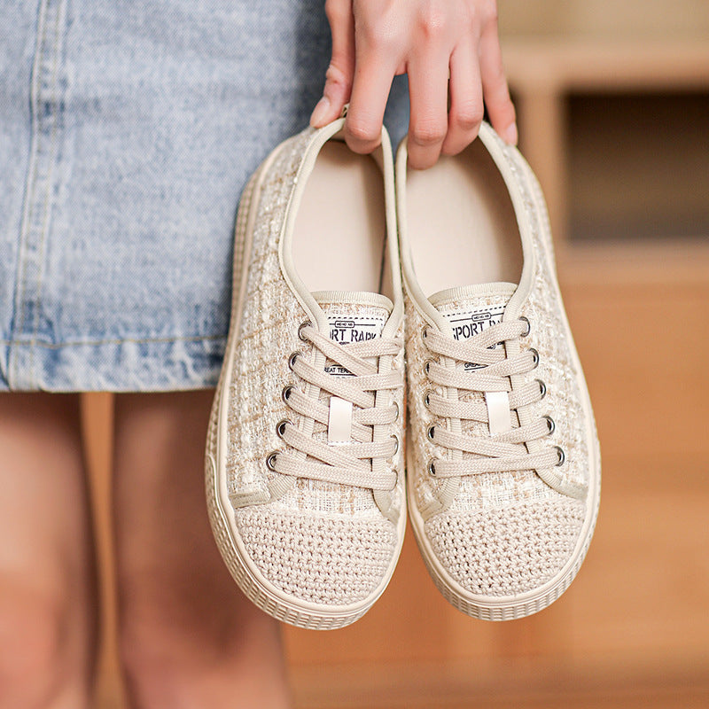 Women Fashion Minimalist Canvas Soft Flat Casual Shoes Newgew Shoes