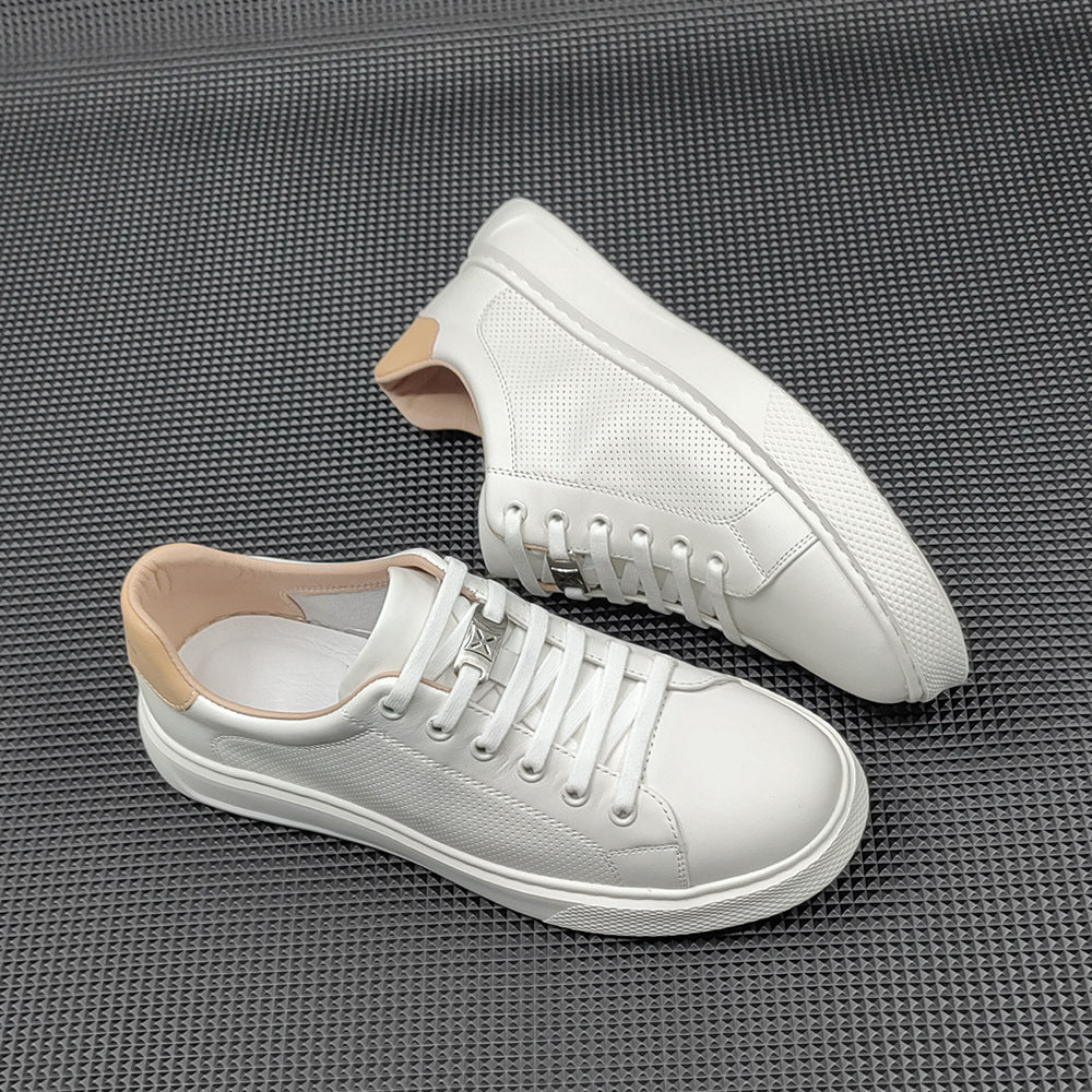 Men Minimalist Fashion Breathable Leather Flat Casual Shoes Newgew Shoes