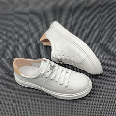 Men Minimalist Fashion Breathable Leather Flat Casual Shoes Newgew Shoes