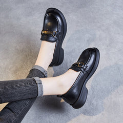 Women Spring Minimalist Soft Leather Casual Loafers Newgew Shoes