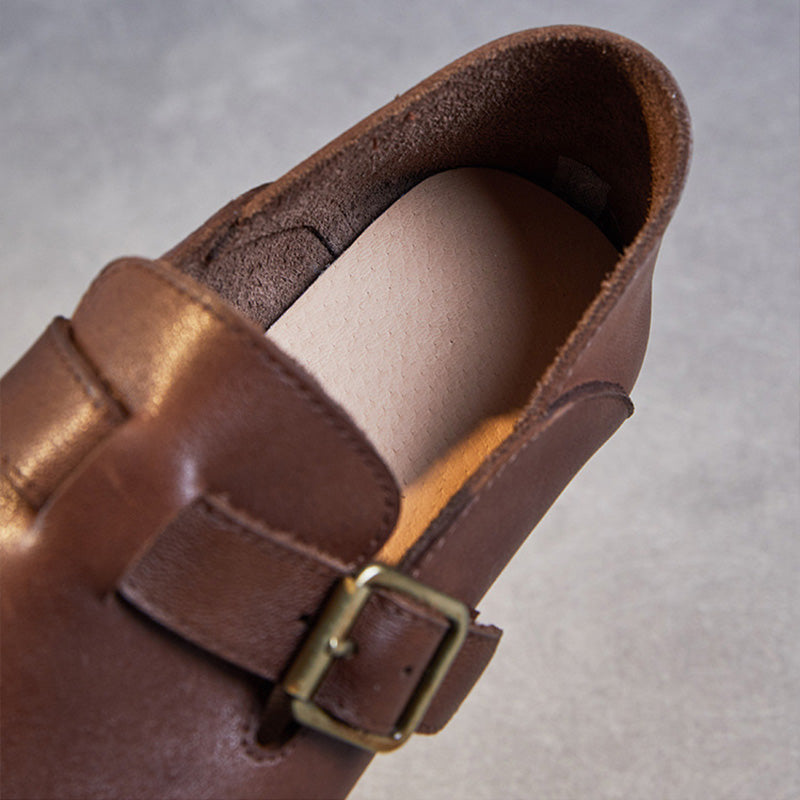 Women Retro Minimalist Soft Leather Casual Shoes Newgew Shoes