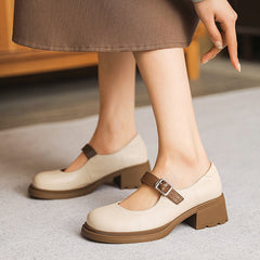 Women Casual Mary Jane Chunky Heel Pumps Newgew Shoes