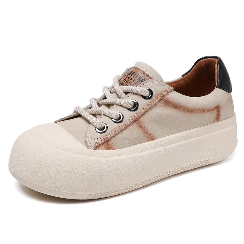 Women Fashion Leather Thick Soled Casual Shoes Newgew Shoes