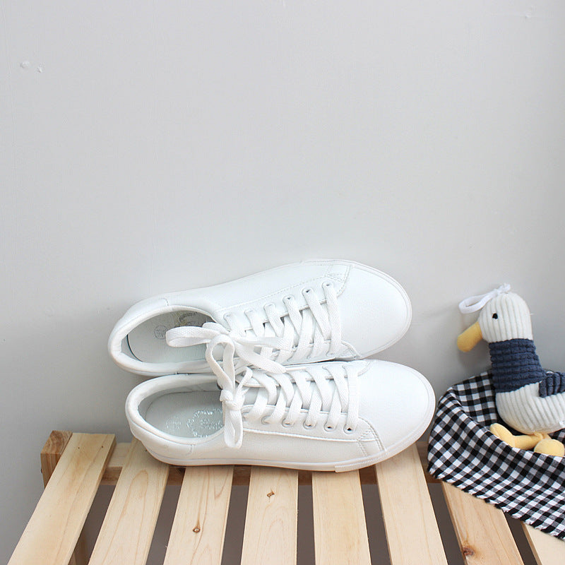 Women's Style White Four Simple Flat Street Shooting Canvas Shoes Newgew