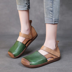 Women Retro Soft Leather Summer Casual Sandals Newgew Shoes