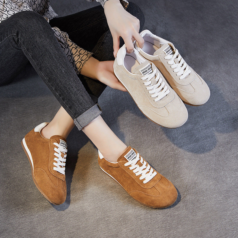 Women Minimalism Suede Retro Training Casual Shoes Newgew Shoes