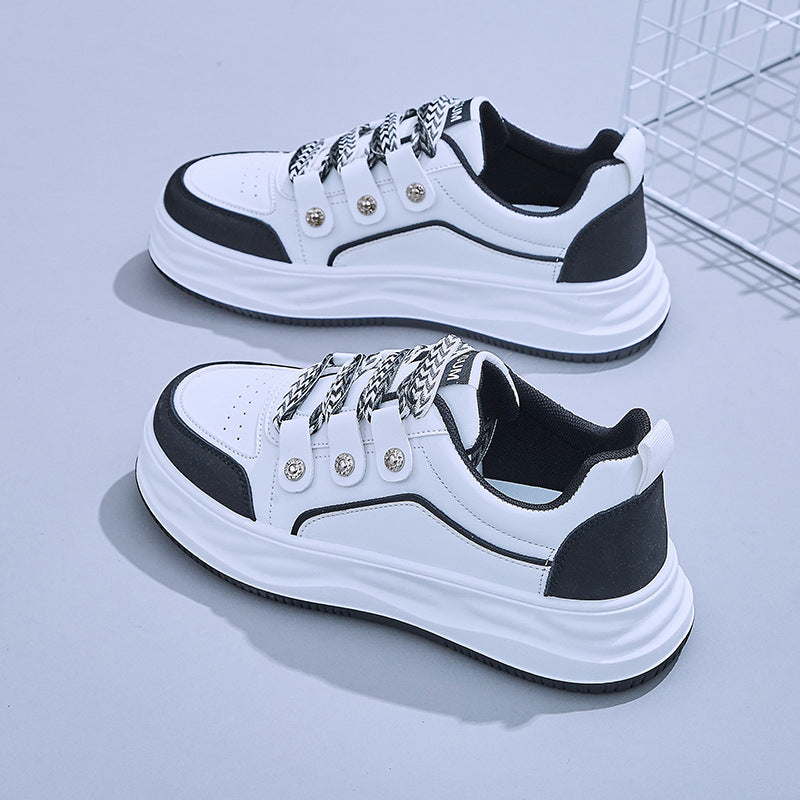 Women's White Fashionable Spring Platform Female Canvas Shoes Newgew