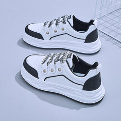 Women's White Fashionable Spring Platform Female Canvas Shoes Newgew