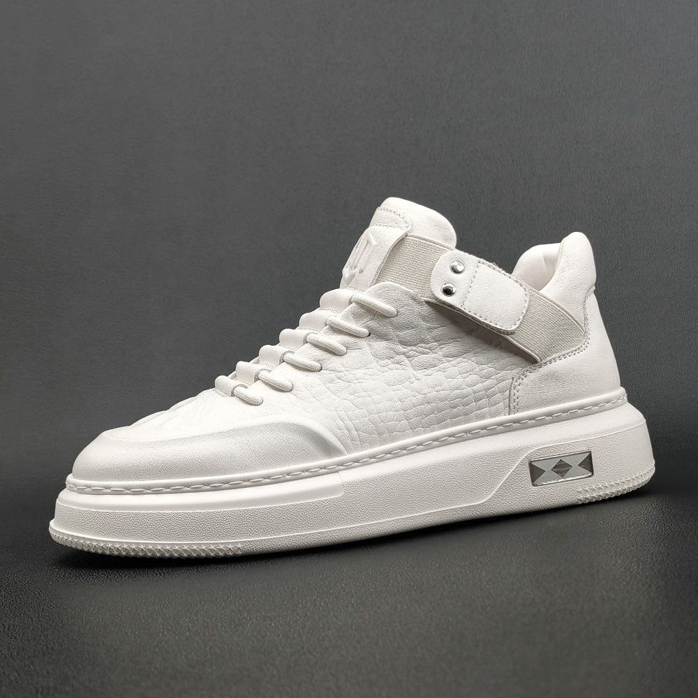 Men Stylish Figured Leather Flat Casual Shoes Newgew Shoes