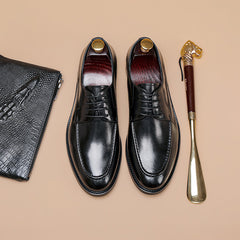 Men Retro Classic Cowhide Casual Oxford Shoes Newgew Shoes