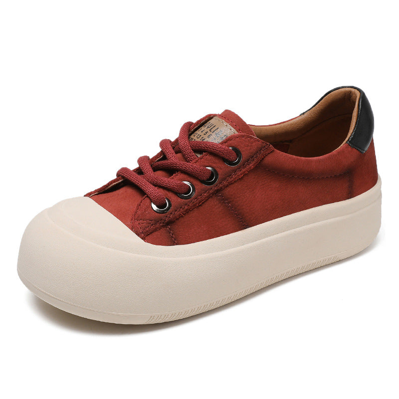 Women Fashion Leather Thick Soled Casual Shoes Newgew Shoes