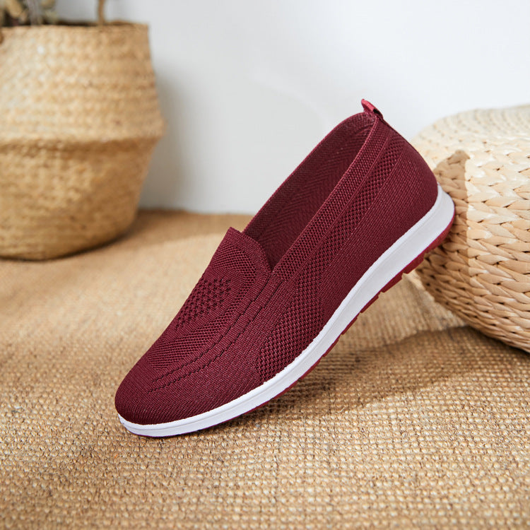 Women's Low-heeled Soft Bottom Breathable Low-cut Flying Canvas Shoes Newgew