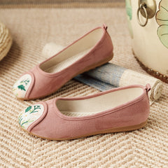 Women's Ethnic Style Old Cloth Shallow Canvas Shoes Newgew