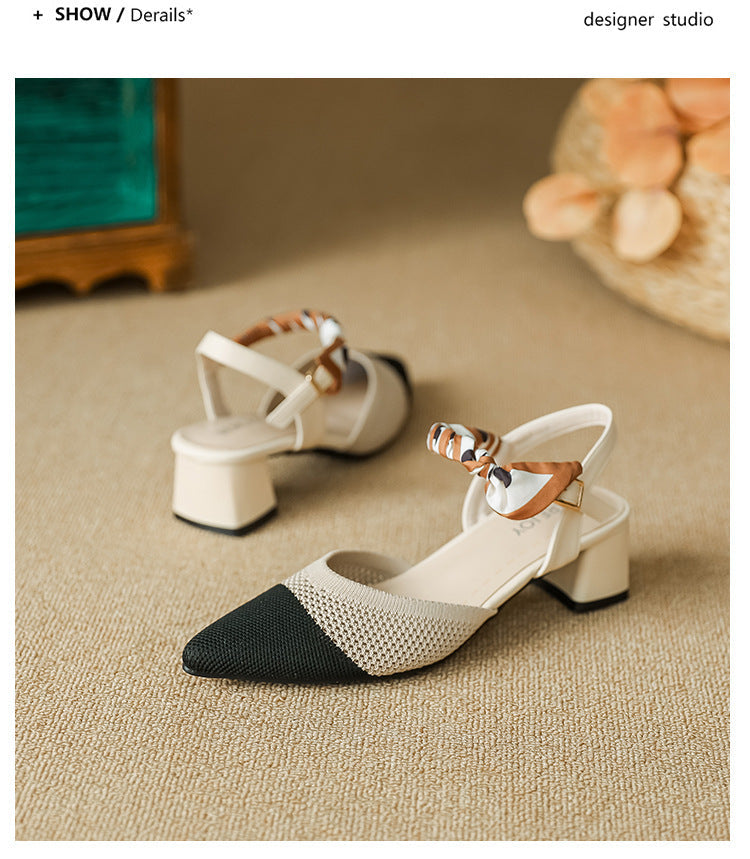Ribbon pointed breathable flying woven shoes NewGew